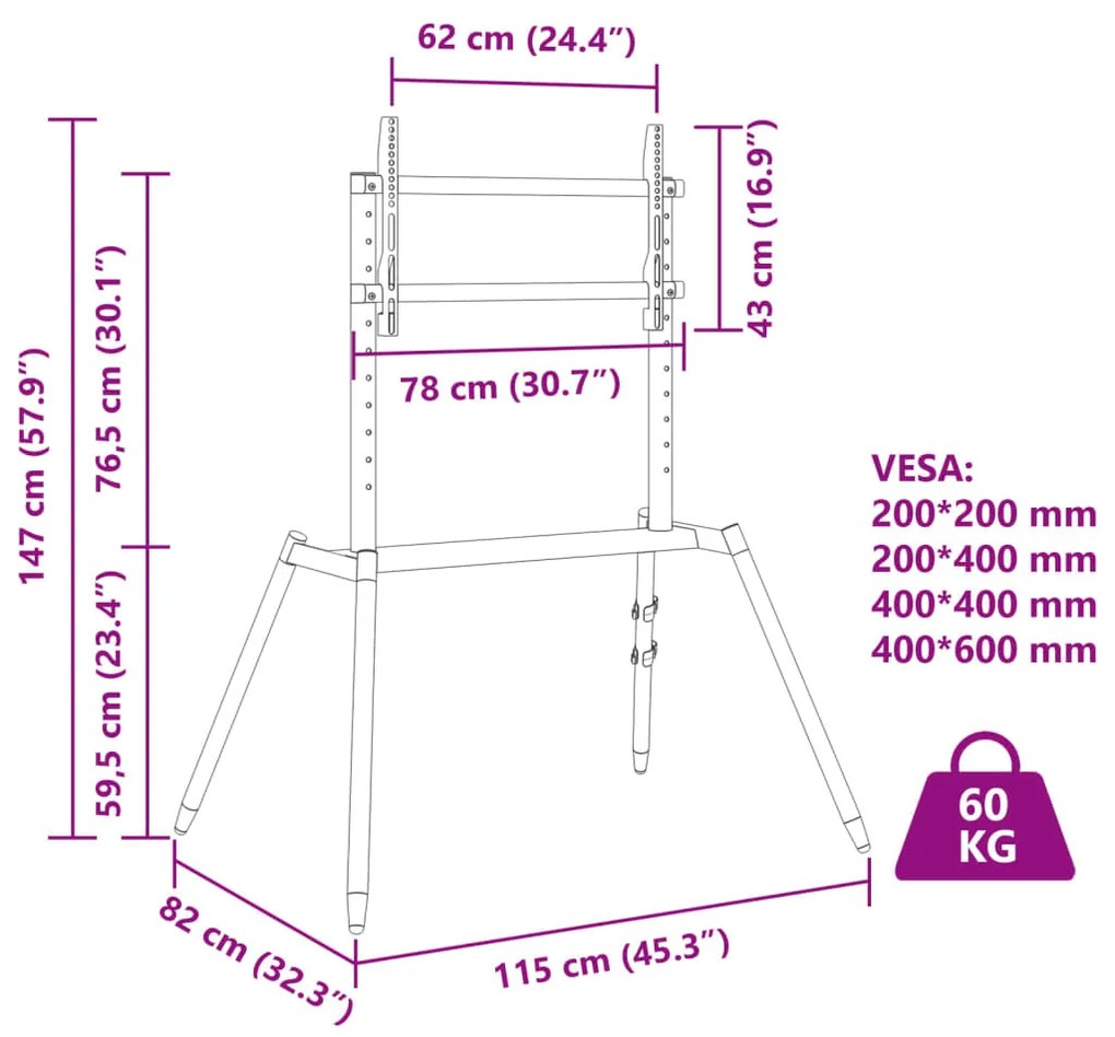 ΒΑΣΗ ΤΗΛΕΟΡΑΣΗΣ ΚΑΒΑΛΕΤΟ ΓΙΑ ΟΘΟΝΗ 37-86'' VESA 400X600ΧΙΛ 60 Κ 4012167