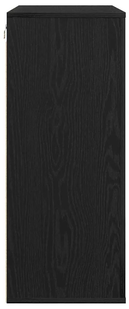 vidaXL Ντουλάπα Τοίχου Μαύρη δρυς 80 x 33 x 80 εκ. Επεξεργασμένο ξύλο