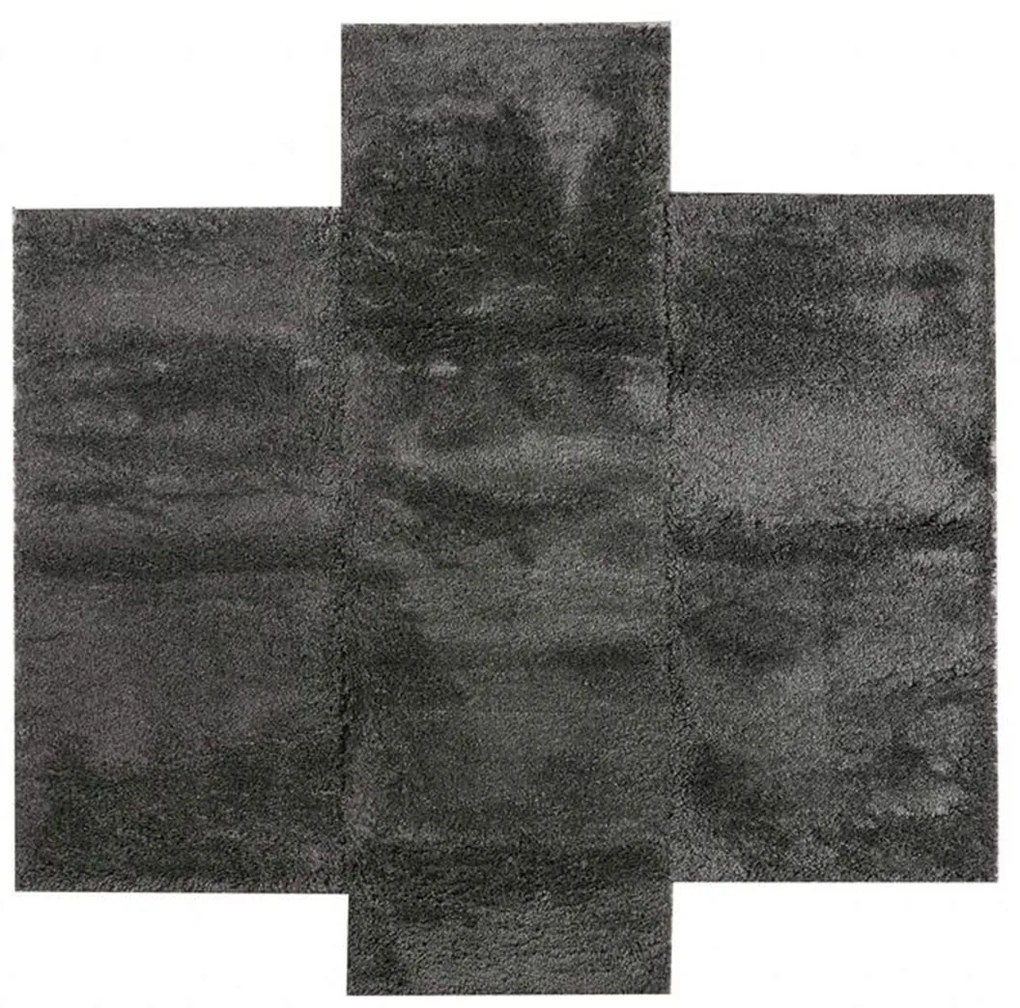 Χαλιά Κρεβατοκάμαρας (Σετ 3τμχ) Polcarpet Puffy Shaggy 1001 Dark Grey