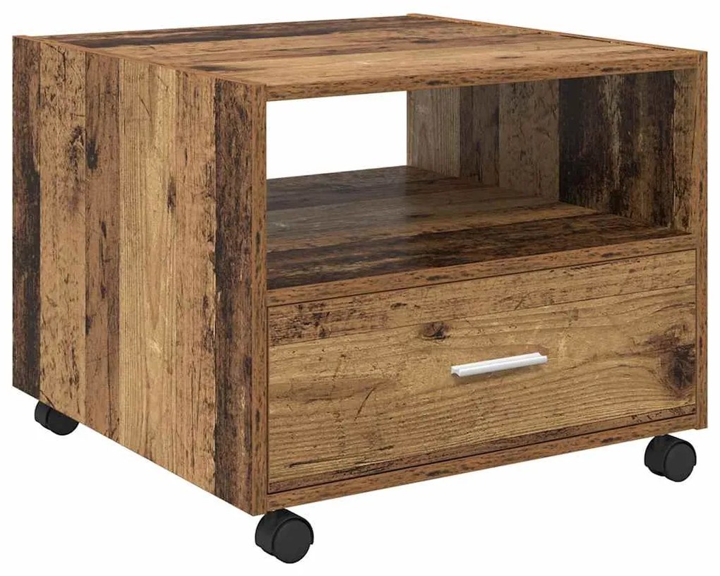 vidaXL Τραπεζάκι σαλονιού with Drawer Παλαιό ξύλο 55 x 55 x 45 cm