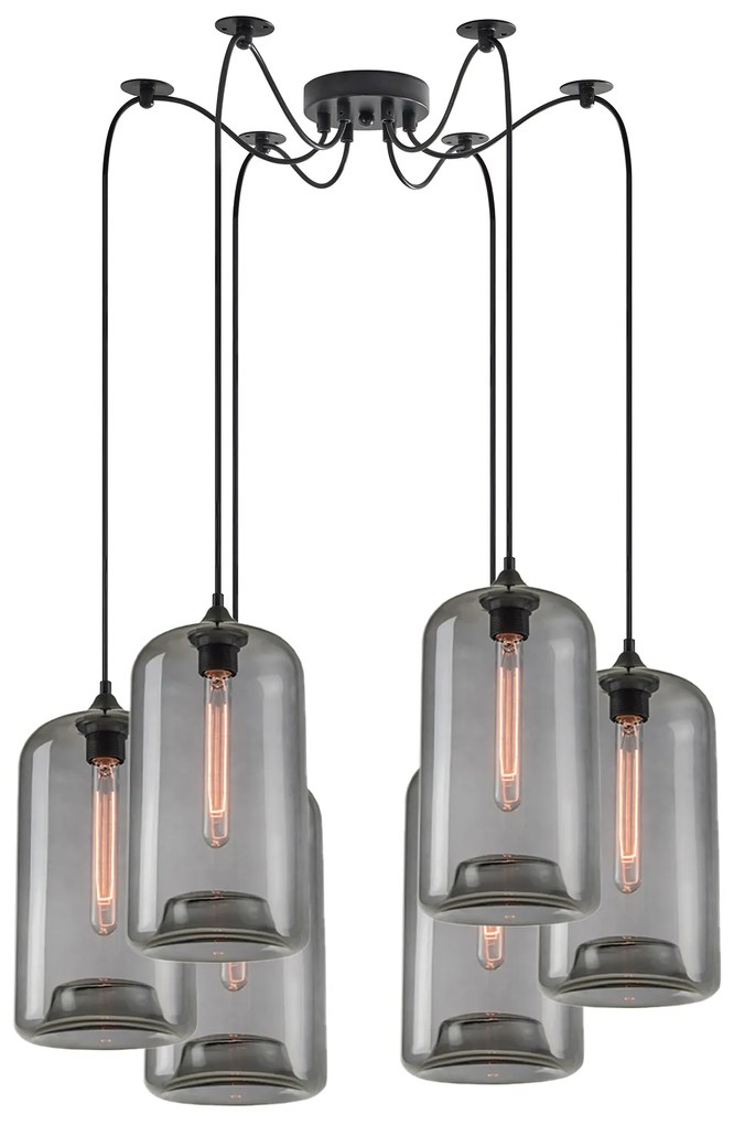 SE21-SM-19-30-BL6+ FEINT Smoked Glass Pendant+