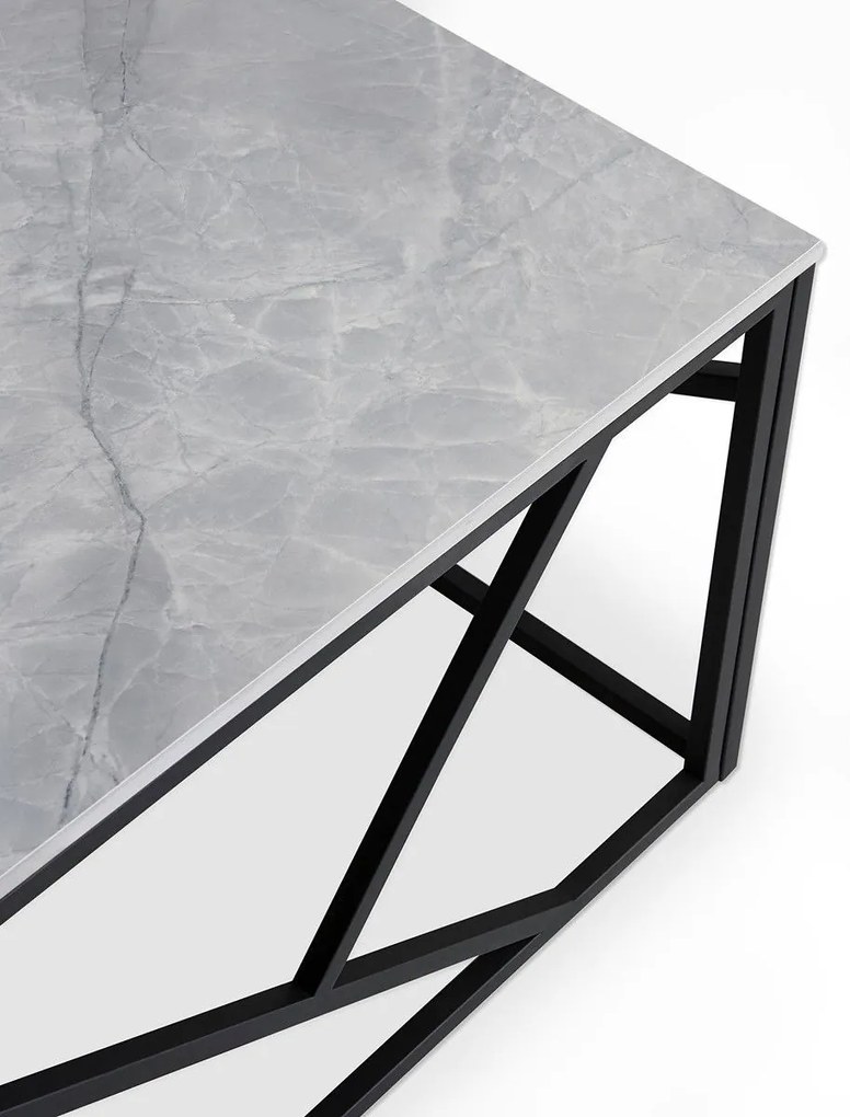 Uni 2 Τραπεζακι Σαλονιου Γκρι Μαρμαρο 120x60x45