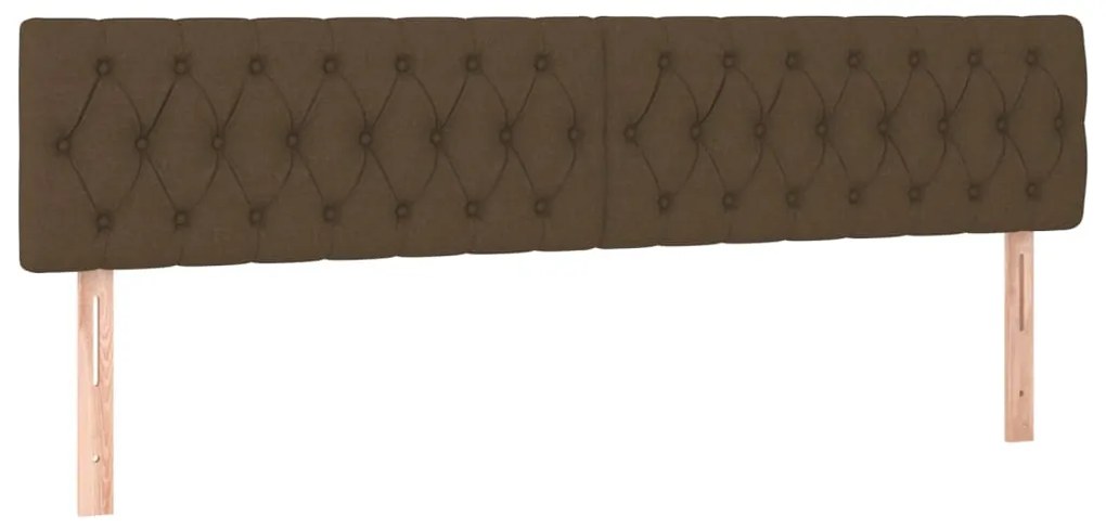 vidaXL Κρεβάτι Boxspring με Στρώμα & LED Σκ.Καφέ 200x200 εκ Υφασμάτινο