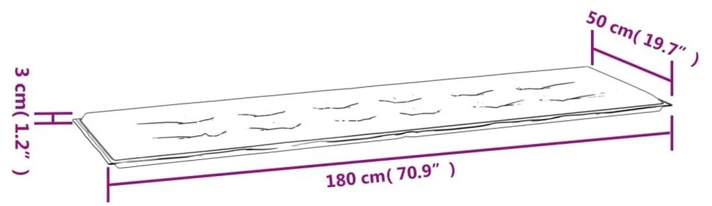 Μαξιλάρι Πάγκου Κήπου Μπλε Ρουά 180x50x3 εκ. Ύφασμα Oxford - Μπλε