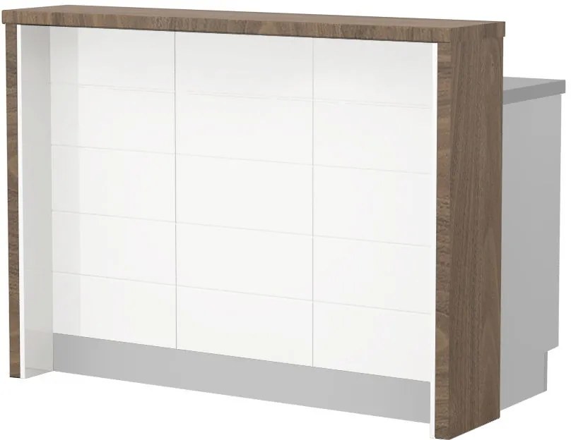 Πάγκος νησίδας Hudson-Μήκος: 135 εκ.-Λευκό-Carini Wallnut