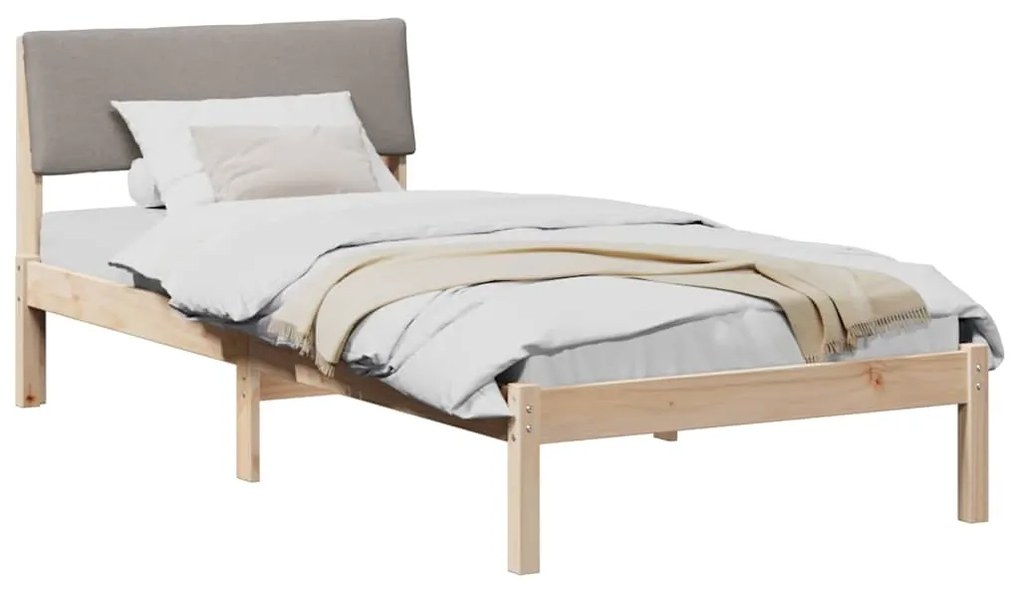 vidaXL Σκελετός Κρεβατιού Καφέ και ταμπά 90 x 190 cm Μασίφ ξύλο πεύκου