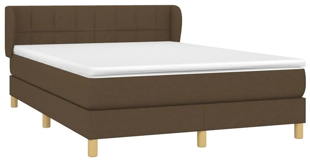 ΚΡΕΒΑΤΙ BOXSPRING ΜΕ ΣΤΡΩΜΑ ΣΚΟΥΡΟ ΚΑΦΕ 140X200 ΕΚ ΥΦΑΣΜΑΤΙΝΟ 3126808