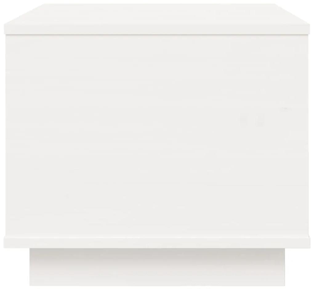vidaXL Τραπεζάκι Σαλονιού Λευκό 40x50x35 εκ από Μασίφ Ξύλο Πεύκου