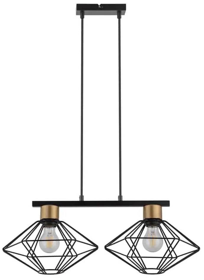 Φωτιστικό Οροφής-Ράγα Vario 2 40556 28x58x80cm 2xE27 60W Black-Gold Sigma Lighting