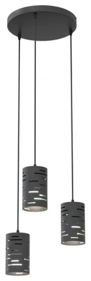 Κρεμαστό Φωτιστικό Οροφής 3xE27 Μαύρο Φ33cm Tank 1431/3PREM Emibig -1431/3PREM-Μαύρο 1431/3PREM