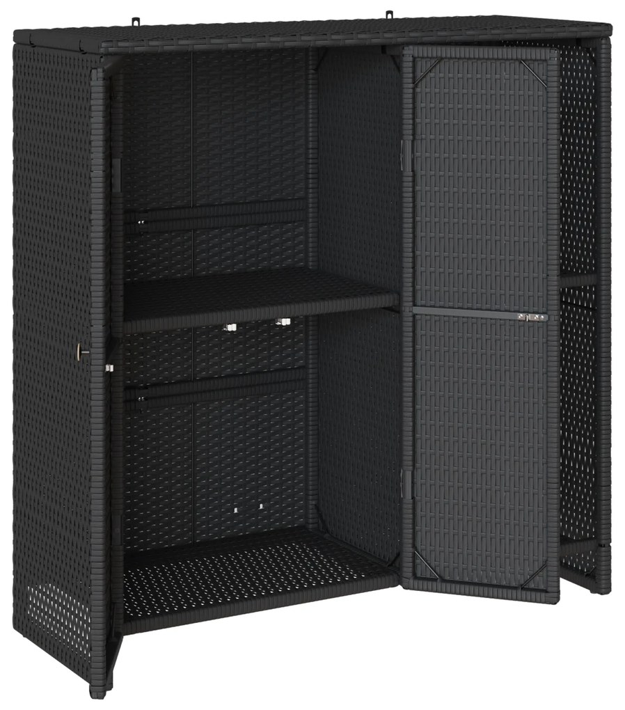 vidaXL Ντουλάπα αποθήκευσης  Μαύρη 100x36x102 εκ. Ρατάν