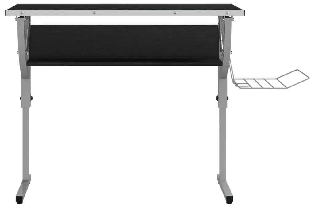 vidaXL Γραφείο Χειροτ. Μαύρο/Γκρι 110x53x(58-87) εκ. Επ. Ξύλο&amp;Ατσάλι