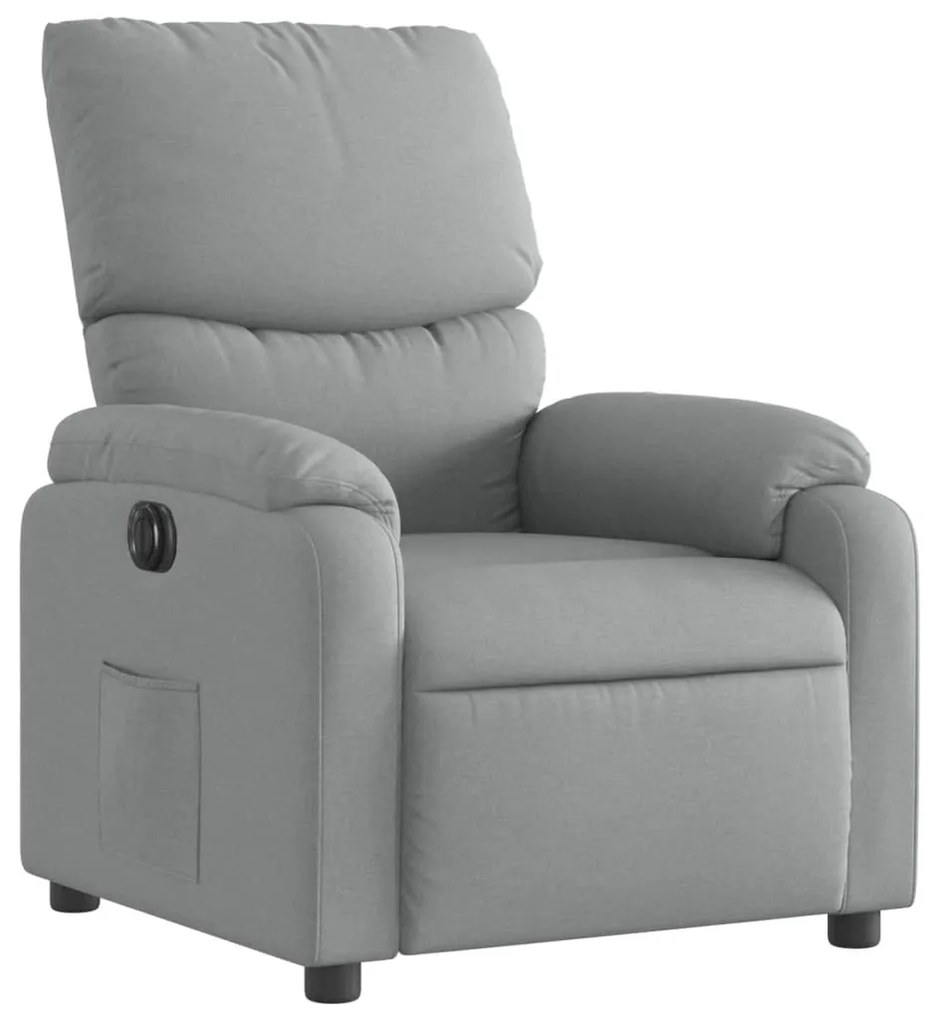 vidaXL Πολυθρόνα Ανακλινόμενη Ηλεκτρική Ανοιχτό Γκρι Υφασμάτινη