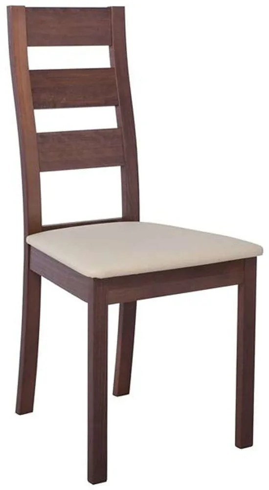 Καρέκλα Miller Ε782,3 45x52x97cm Walnut-Ecru Wood, Technoderma