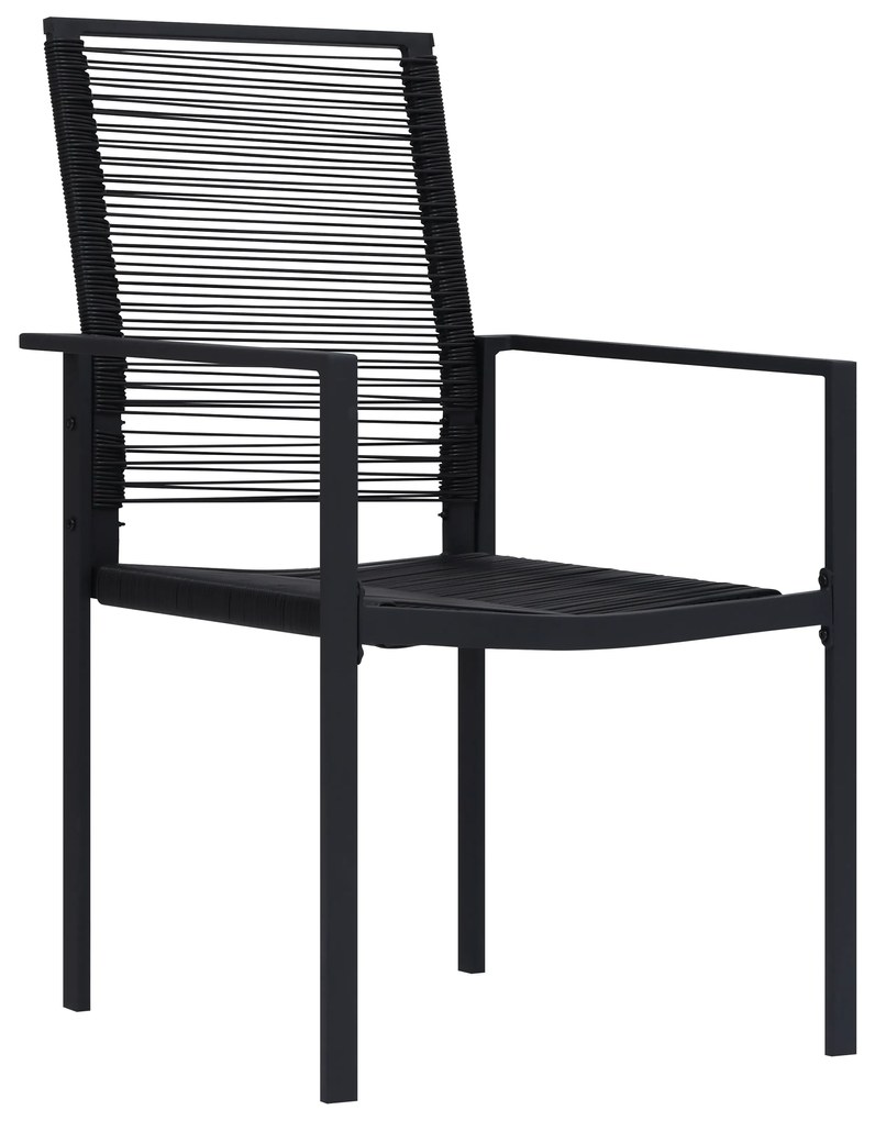 vidaXL Σετ 5 Τεμαχίων Κηπουρικών Επίπλων Μαύρο PVC Rattan