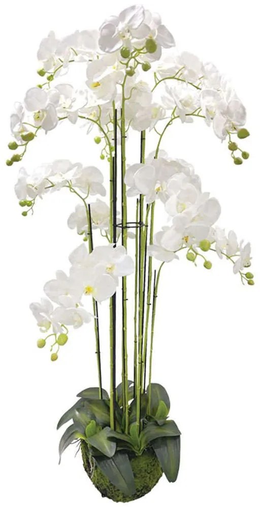 Τεχνητό Φυτό Ορχιδέα 04-00-94371-1 135cm Green-White Marhome Plastic, Fabric