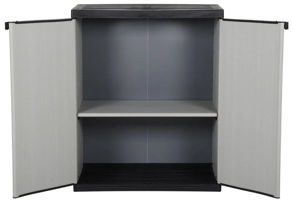 vidaXL Ντουλάπι Αποθήκ. Κήπου με 1 Ράφι Γκρι και Μαύρο 68x40x85 εκ.