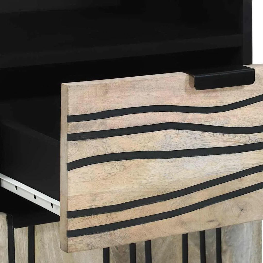 vidaXL Ντουλάπι Μπάνιου με ράφι Καφέ και Μαύρο 38 x 33 x 160 εκ.