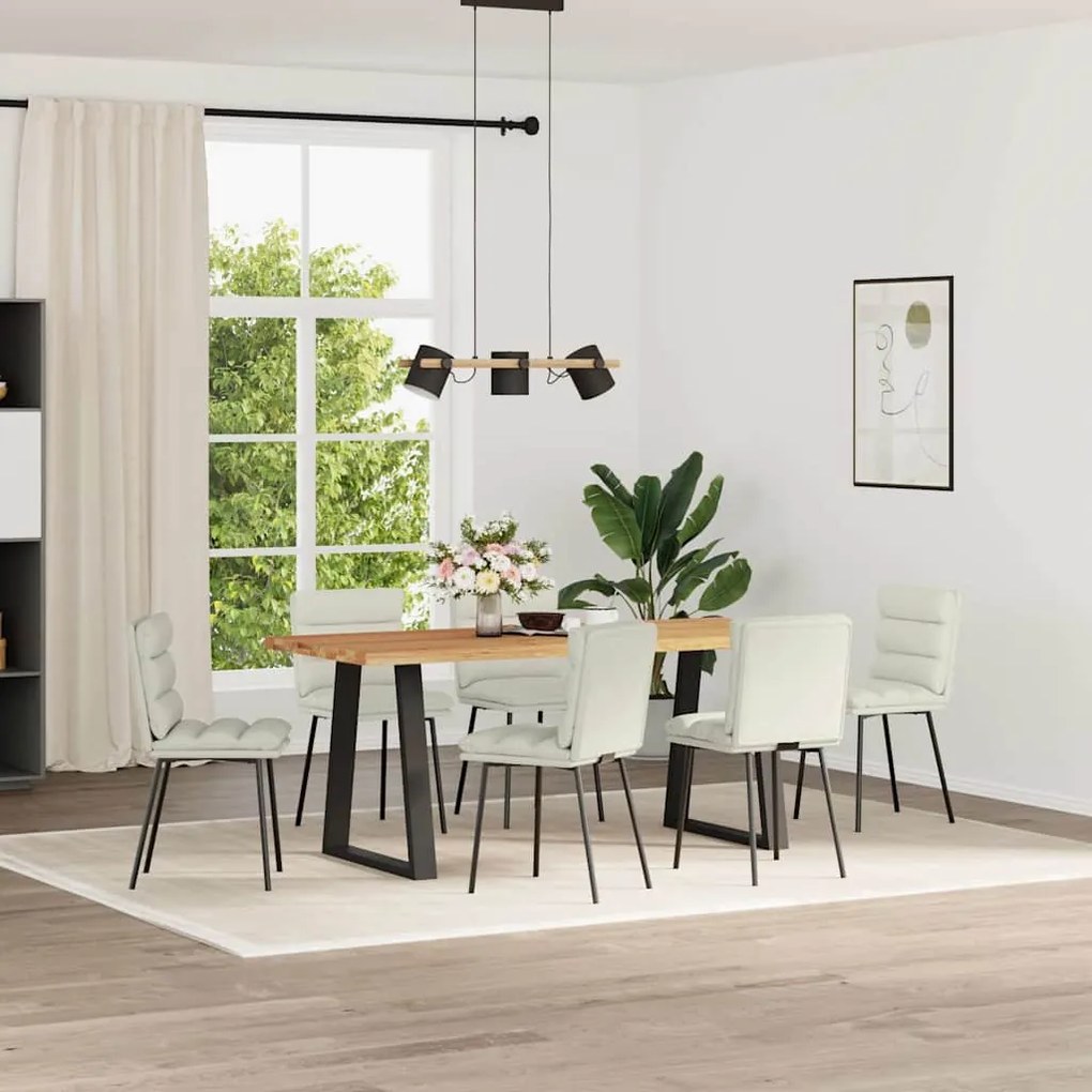 vidaXL Καρέκλες Τραπεζαρίας 6 τεμ. Κρεμ Βελούδινες