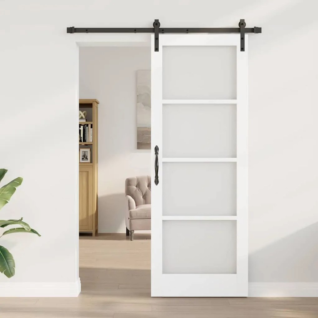 vidaXL Συρόμενη Πόρτα ORKDAL Λευκό 78 x 211 εκ Ξύλο και μέταλλο