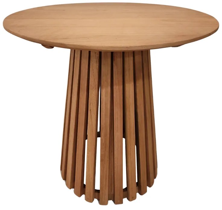 Τραπέζι Kenda I pakoworld mindi ξύλο σε φυσική απόχρωση Φ80x75εκ