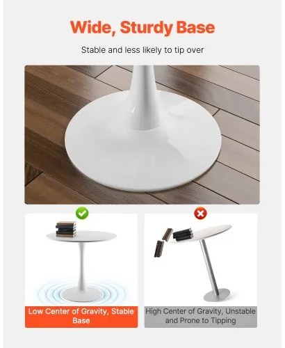 VEVOR 31.5 in Round Dining Table Wood Kitchen Table for 2-4 Person (Only Table)