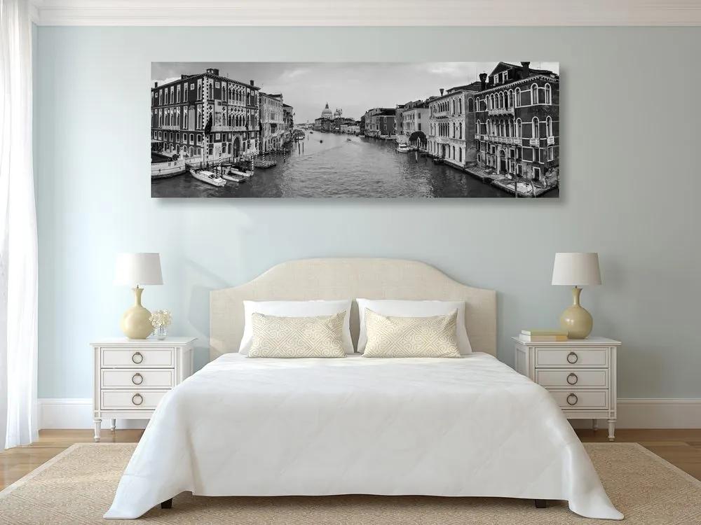 Εικόνα του διάσημου καναλιού στη Βενετία σε ασπρόμαυρο - 120x40