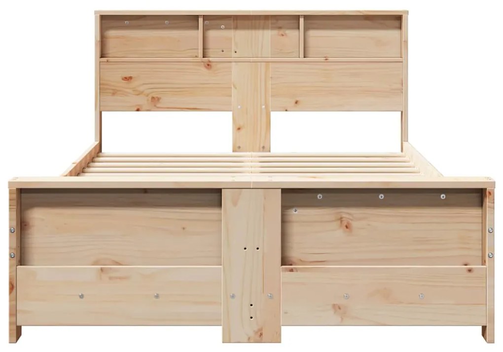 vidaXL Σκελετός Κρεβατιού Καφέ 140 x 190 cm Μασίφ ξύλο πεύκου
