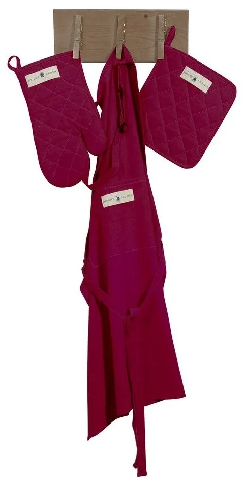 Σετ Κουζίνας 2641 (3 τμχ) Bordo Greenwich Polo Club 100% Cotton