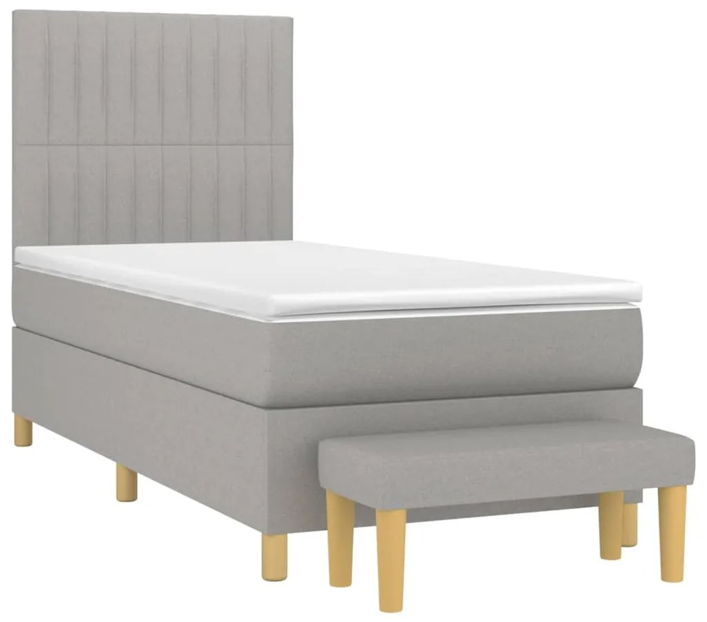 ΚΡΕΒΑΤΙ BOXSPRING ΜΕ ΣΤΡΩΜΑ ΑΝΟΙΧΤΟ ΓΚΡΙ 90X200 ΕΚ. ΥΦΑΣΜΑΤΙΝΟ 3137285