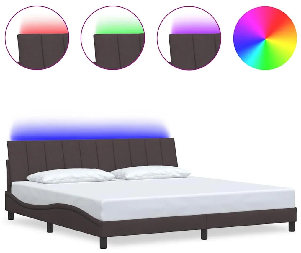 vidaXL Σκελετός Κρεβατιού Χωρίς Στρώμα Hanko Σκ. Καφέ 200x200 εκ. Υφασμάτινο