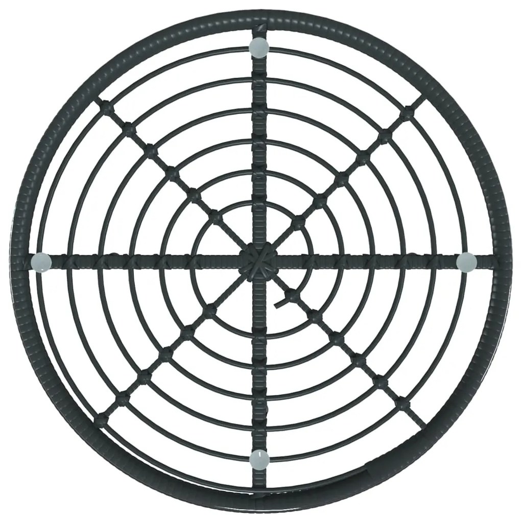 vidaXL Τραπεζαρία Μαύρη Ø80 εκ. από Ψημένο Γυαλί και Ατσάλι