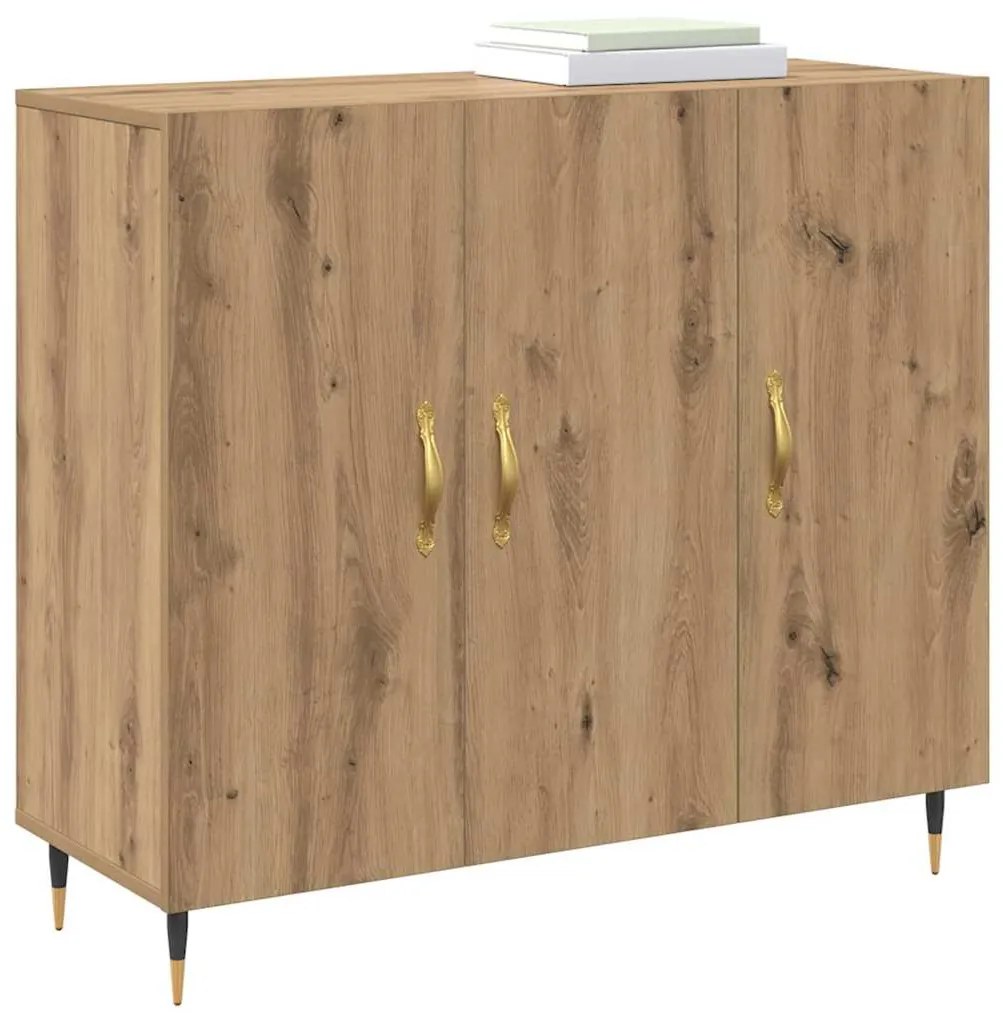 vidaXL Πλαϊνό γραφείο Καφέ 90 x 34 x 80 εκ. Επεξεργασμένο ξύλο