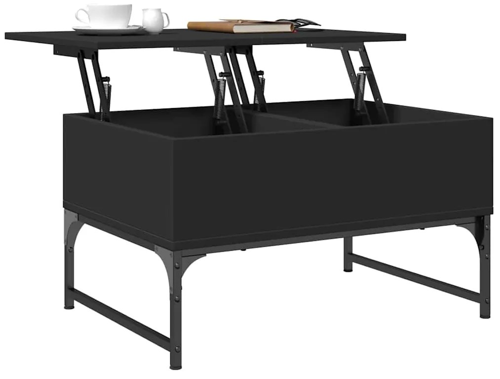 vidaXL Τραπεζάκι Σαλονιού Μαύρο 70 x 50 x 40 εκ. Επεξ. Ξύλο/Μέταλλο