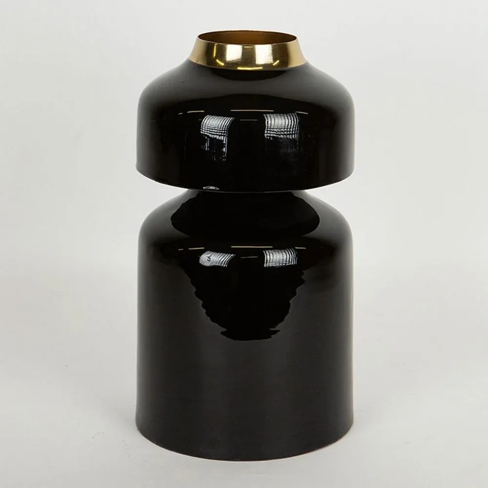 Βάζο Μεταλλικό 752-22026 17x17x30cm Black-Gold Estheti Home Μέταλλο