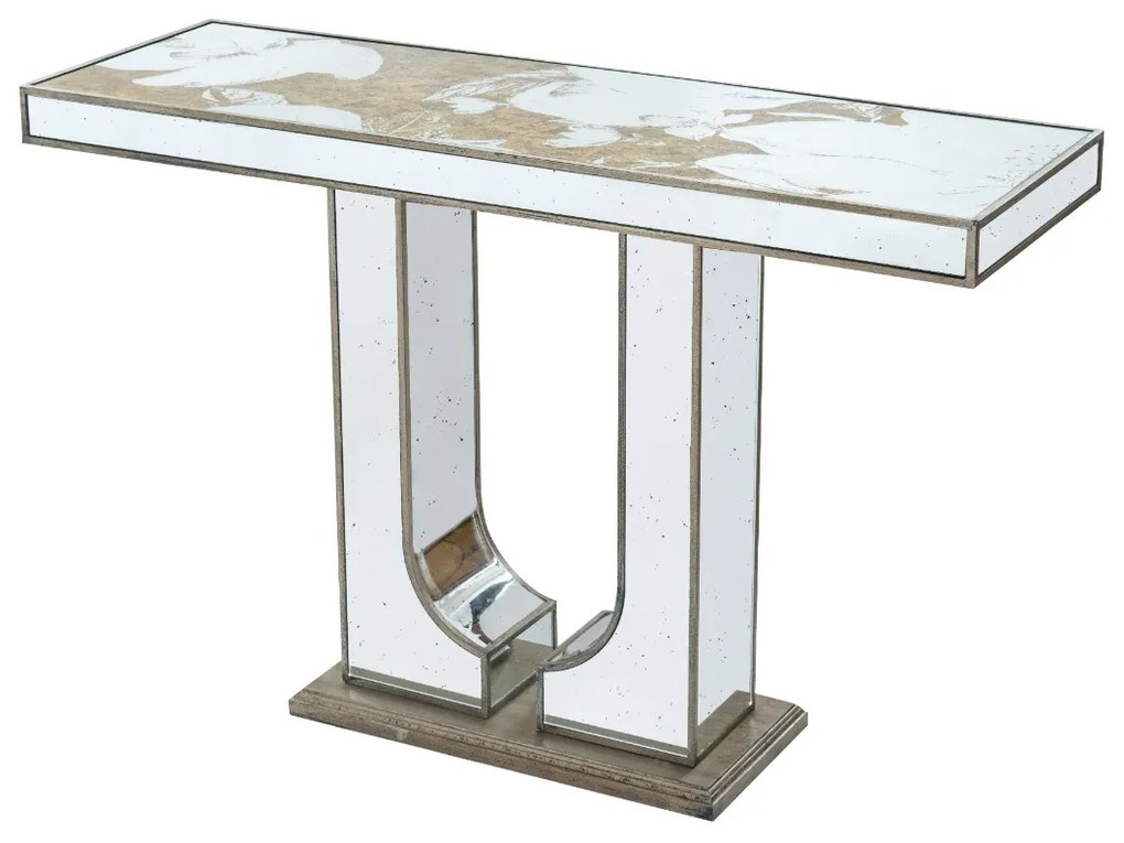 Artekko Galio Κονσόλα με Καθρέπτη MDF Γυαλί Χρυσό (120x40x79)cm Artekko A86887