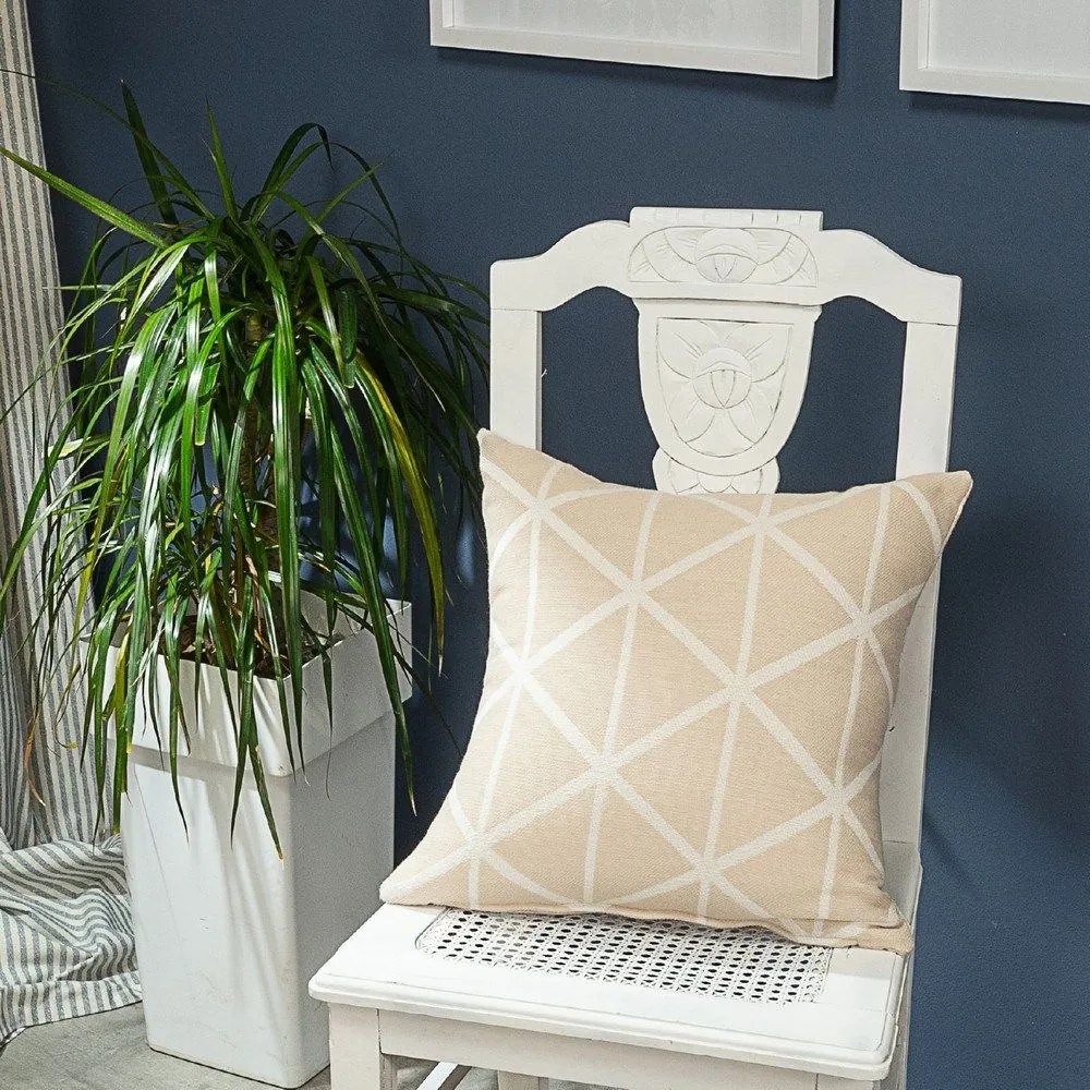 Μαξιλάρι Διακοσμητικό (Με Γέμιση) Manarola 01 Ecru Teoran 43X43 Cotton-Polyester