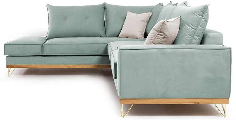 Γωνιακός καναπές δεξιά γωνία Luxury II pakoworld ύφασμα ciel-cream 290x235x95εκ