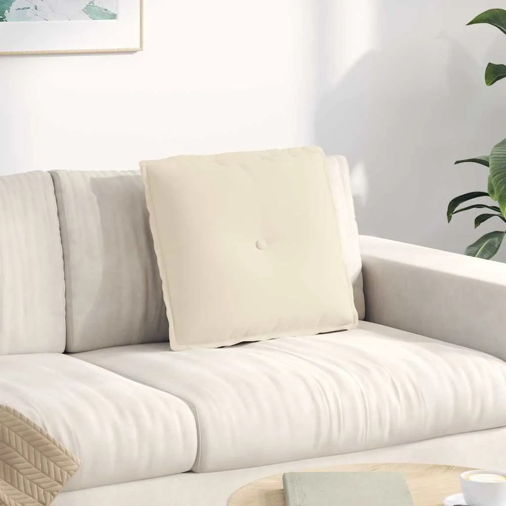 vidaXL Μαξιλάρι Πλάτης Μπεζ 50 x 45 εκ. Ύφασμα Μικροΐνας