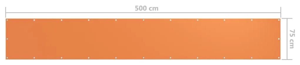 Διαχωριστικό Βεράντας Πορτοκαλί 75 x 500 εκ. Ύφασμα Oxford - Πορτοκαλί