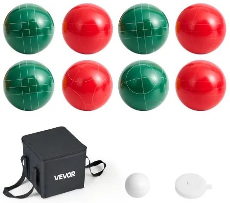 VEVOR Bocce Ball Set Bocce Ball Game Set 107 mm 8 Resin Balls 2 Colors for Beach