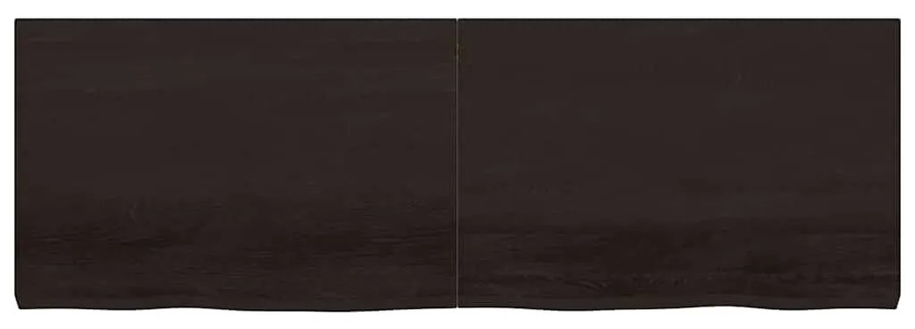 vidaXL Ράφι Τοίχου Σκούρο Καφέ 180x60x(2-6) εκ. Επεξ. Μασίφ Ξύλο Δρυός