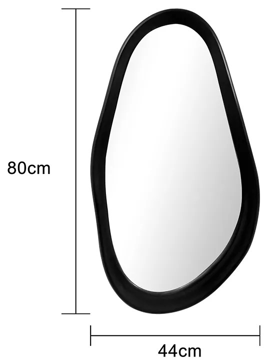 Καθρέπτης οβάλ Baloa pakoworld mdf σε μαύρη απόχρωση 44x4x80εκ
