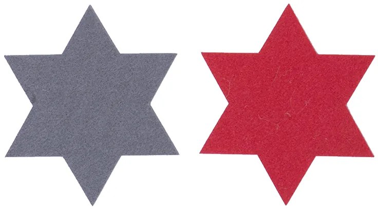 Σετ Χριστουγεννιάτικα Σουβέρ Felt Star Red 4x(11x11) - Nef-Nef Homeware