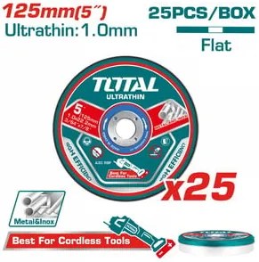 TOTAL ΔΙΣΚΟΣ ΚΟΠΗΣ ΙΣΙΟΣ ΙΝΟΧ/ΜΕΤΑΛΛΟΥ 125 Χ 1mm 25TEM ΣΕ ΜΕΤΑΛΛΙΚΟ ΚΟΥΤΑΚΙ (TAC21012525)