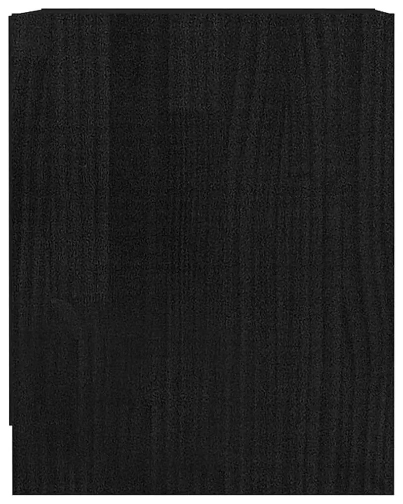 vidaXL Κομοδίνο Μαύρο 35,5 x 33,5 x 41,5 εκ. από Μασίφ Ξύλο Πεύκου
