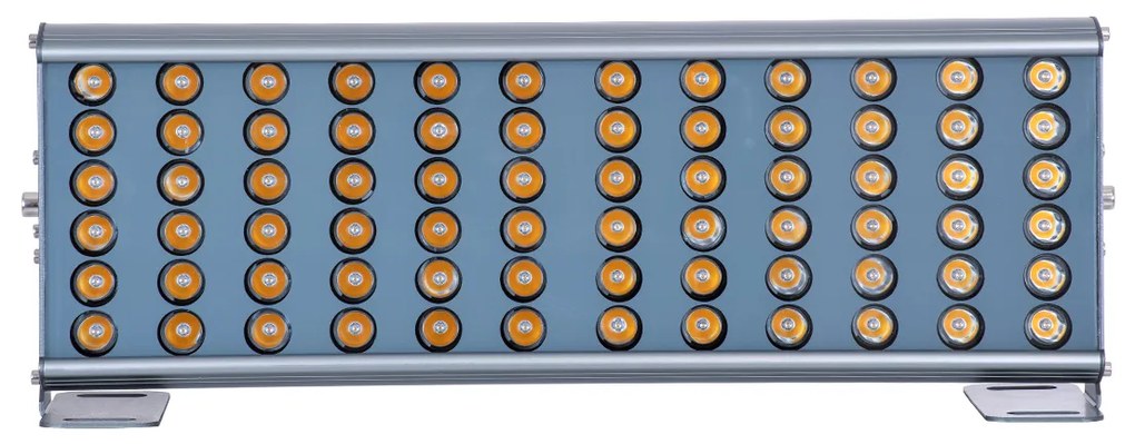 GloboStar FLOOD-TENA 90221 Προβολέας Wall Washer για Φωτισμό Κτιρίων LED 72W 6480lm 10° DC 24V Αδιάβροχο IP65 L46.5 x W7 x H16.5cm Θερμό Λευκό 2700K - Ασημί - 3 Years Warranty - 90221