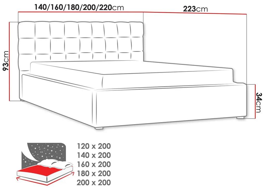 Κρεβάτι Pomona 106, Διπλό, Καφέ, 140x200, Ταπισερί, Τάβλες για Κρεβάτι, 160x223x93cm, 116 kg | Epipla1.gr