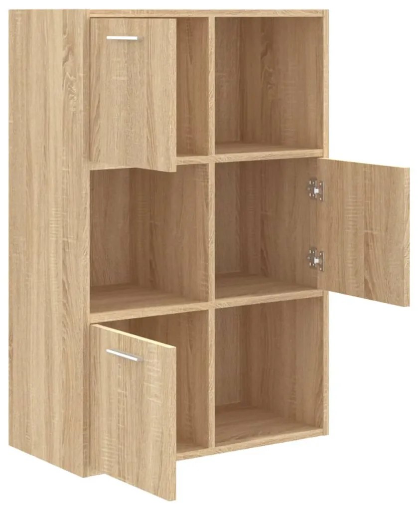 vidaXL Ραφιέρα με Ντουλάπια Sonoma Δρυς 60 x 29,5 x 90 εκ. Επεξ. Ξύλο