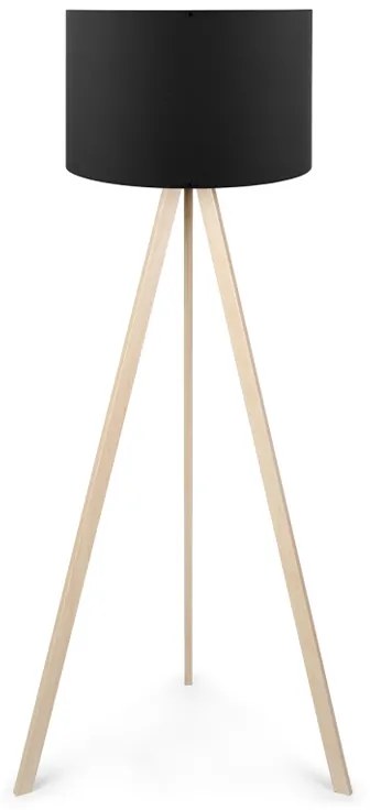 Φωτιστικό δαπέδου Rosling Megapap Mdf/ύφασμα Pvc χρώμα φυσικό/μαύρο 38x21x140εκ.